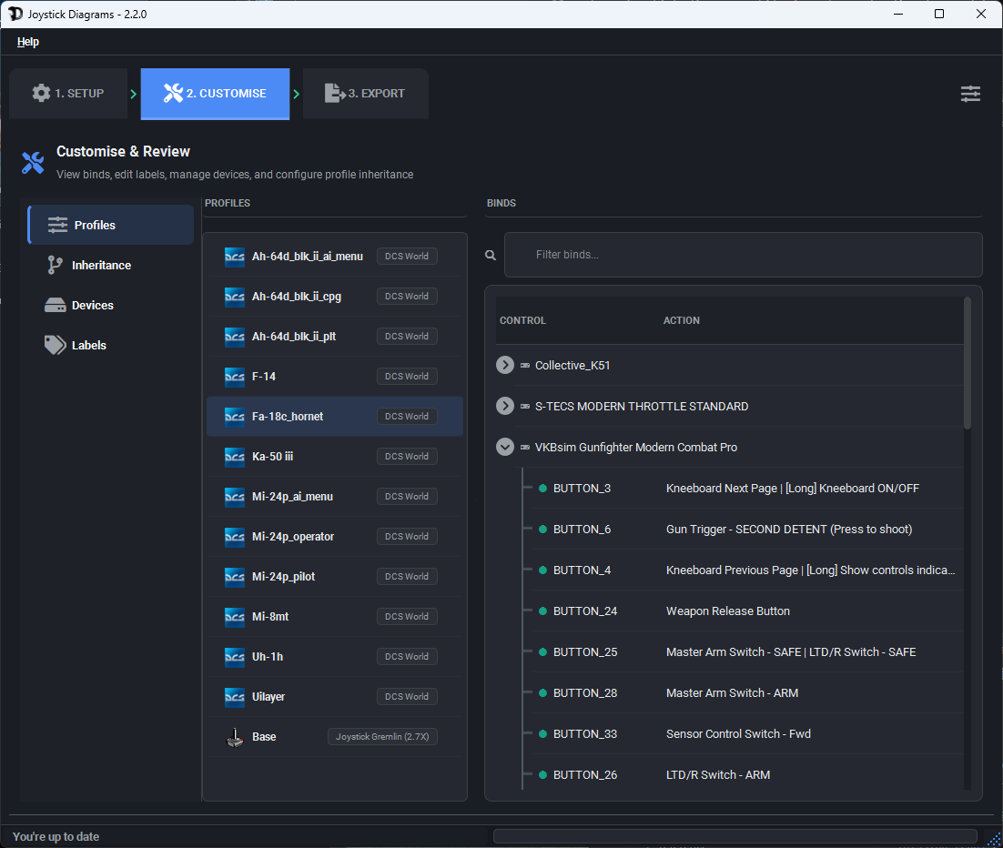 Browse binds in Joystick Diagrams